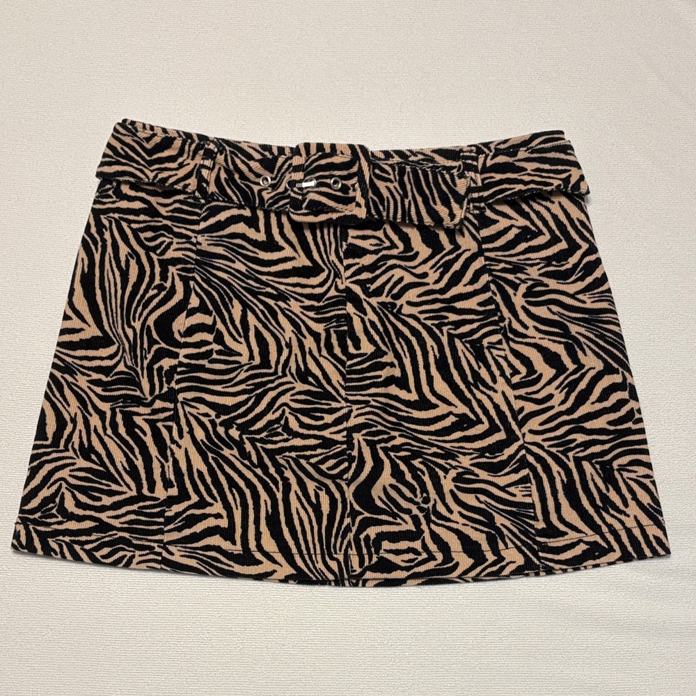 Wild Fable Black and Tan Animal Print Mini Skirt